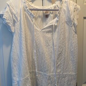 White Eyelet Lace Blouse